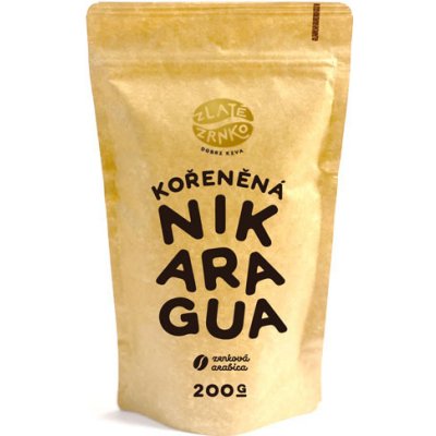 Zlaté Zrnko Nikaragua KOŘENĚNÁ Mletí na domácí Espresso kávovar a zalévání turka jemné 200 g – Zboží Mobilmania