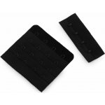 Zapínání na podprsenky, plyš šíře 70 mm čtyřřadé - černá (10 pár) – Zboží Dáma