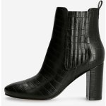 Guess dámské vzorované kotníkové boty na podpatku černá – Zboží Mobilmania