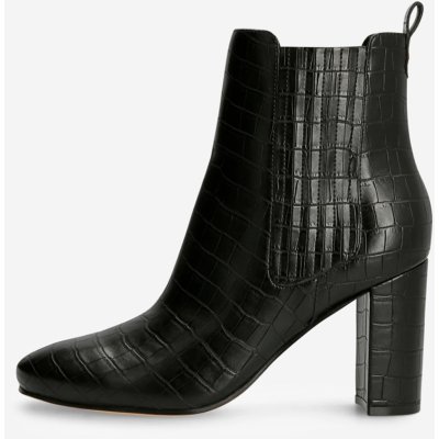 Guess dámské vzorované kotníkové boty na podpatku černá – Zboží Mobilmania