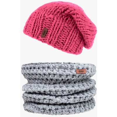 Doke Set merino pletená čepice roy coral a nákrčník light – Hledejceny.cz