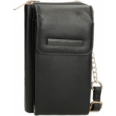 Pepe Jeans Crossbody peněženka s kapsou na mobil Elia černá – Zboží Živě