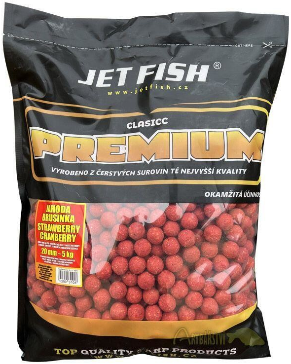 Jet Fish Boilies Premium clasicc 5kg 20mm Jahoda/Brusinka od 499
