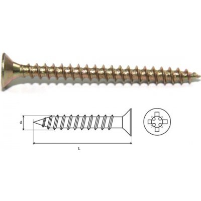 Vrut 4,5x30mm univerzální dřevotřískový ŽZ – Hledejceny.cz