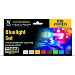 Vallejo Sada barev Bluelight Set 71154 na barvení miniatur