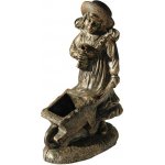 Roto květináč DĚVČÁTKO s trakařem bronzově hnědá /325 x 340 x 880 – Zboží Dáma