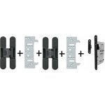 Tectus 240 3D černá - sada pantů + plechů 240 FZ pro obložkovou zárubeň a magnet. zámku, černá Obyčejný klíč – Sleviste.cz