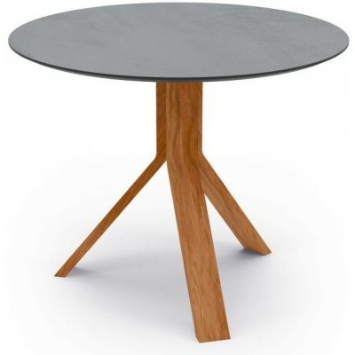 Stern Odkládací stolek Freddie, kulatý 65x53 cm, rám teak, deska HPL Cement light – Hledejceny.cz