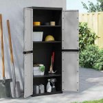 Omaxi Skříň šedá a černá 65 x 37 x 165 cm PP 889036 – Zboží Mobilmania