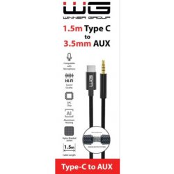 Winner 11653 USB-C/AUX 3,5MM JACK, 1,5m, černý