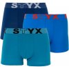 Boxerky, trenky, slipy, tanga Styx boxerky sportovní guma modré G9676869 3Pack