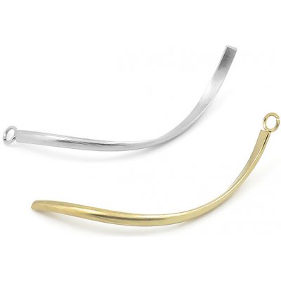 Ocelový Přívěsek vlnka 40mm -1ks - Light Gold SL – Zboží Mobilmania