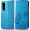 Pouzdro a kryt na mobilní telefon Sony Pouzdro PROTEMIO 53536 ART FLOWER S Peněženkový kryt Sony Xperia 5 IV modrý