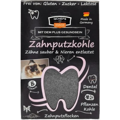 Q-Chefs zdravé žvýkání Vločky s aktivním uhlím pro kočky dentální 70 g – Zboží Dáma