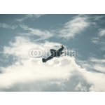 Weblux 72446158 Fototapeta papír Fighter plane on cloudy sky Bojové letadlo na zatažené obloze rozměry 360 x 266 cm – Hledejceny.cz