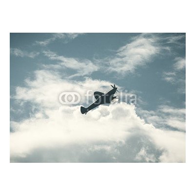 Weblux 72446158 Fototapeta papír Fighter plane on cloudy sky Bojové letadlo na zatažené obloze rozměry 360 x 266 cm – Hledejceny.cz