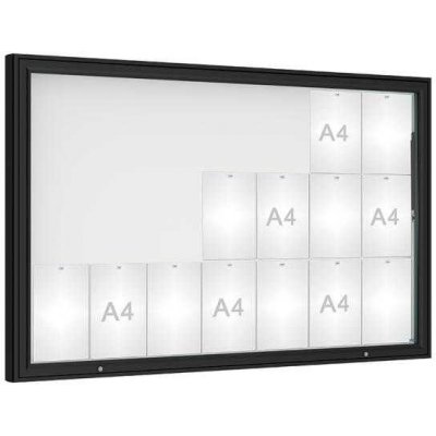 PROCITY Venkovní vitrína model 1000, 21 x A4, plexi, černá | Zboží Auto