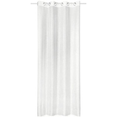 Závěs s kovovými kroužky s metalickým efektem – bílá příze 245 x 135 cm – Hledejceny.cz