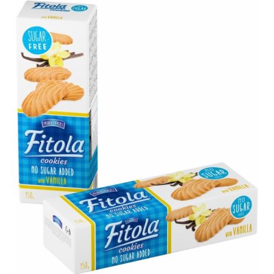 Fitola Vanilla Křehké sušenky s vanilkovou příchutí bez přidaného cukru 130 g – Zboží Dáma