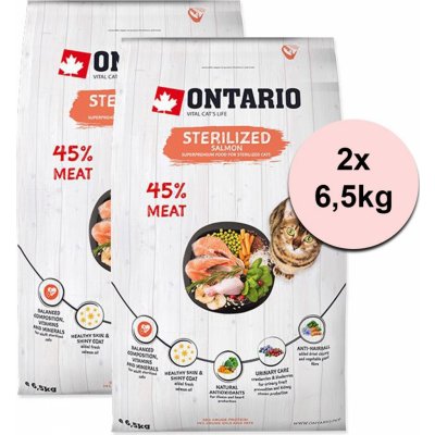 Ontario Cat Sterilised Salmon 2 x 6,5 kg