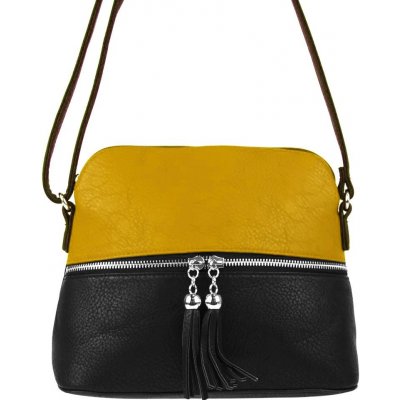 New Berry malá crossbody kabelka se stříbrným zipem NH6021 žlutá