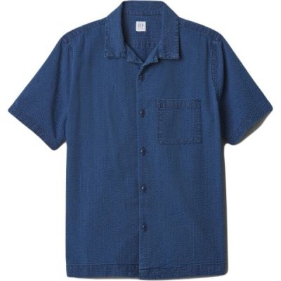 Gap SS Seersucker chlapecká košile tmavě modrá – Zboží Dáma