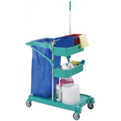 TTS Úklidový vozík držák na odpadkové pytle o objemu 120 l 2 plastové nádoby 28 x 43 cm