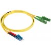 síťový kabel CTnet Optický patch, E2000/APC-LC/PC 9/125 OS2, CTNET-E2000APC-LCPC-9/125-OS2, 5m, žlutý