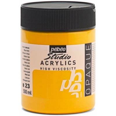Pébéo Studio Acrylics akrylové barvy 500 ml 23 středně kadmiově žlutá – Hledejceny.cz