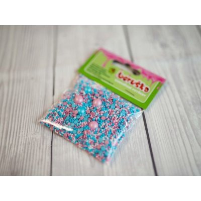 Cukrové zdobení - modro-růžový mix - 30 g – Zboží Dáma