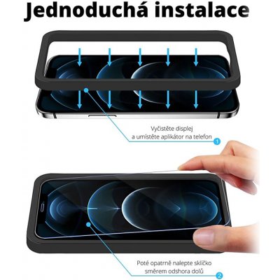 AppleMix Tvrzené sklo (Tempered Glass) JP Long Pack pro Apple iPhone 13 mini - čiré - sada 3 kusů + aplikátor