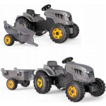Smoby Traktor XXL Grey s pedály a přívěsem – Sleviste.cz