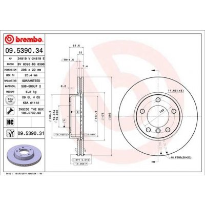 BREMBO Brzdový kotouč 09.5390.31 – Zboží Mobilmania