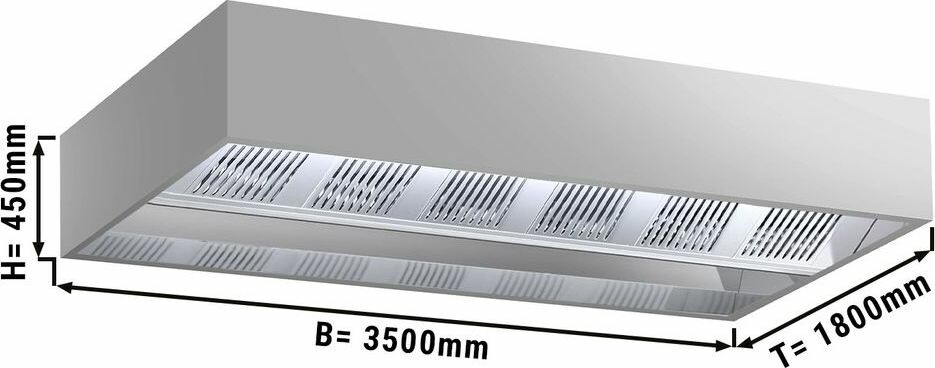 G.Gastro Indukční digestoř - 3,5 m - s filtrem a LED lampou - D11885806