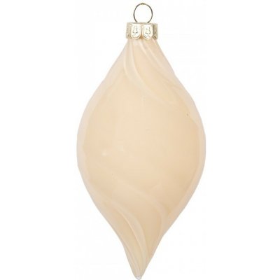 Clayre & Eef Béžová skleněná vánoční ozdoba baňka Ø 7*13 cm – Hledejceny.cz
