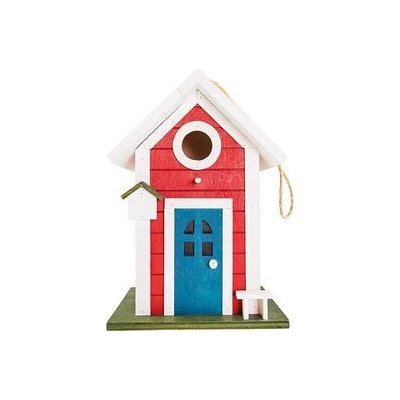 PetBuddy Chaloupka ptačí budka 18 x 15 x 26 cm borové dřevo červená – Zboží Dáma