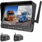 Bezdrátový parkovací a couvací set XQ12-F2, 7" LCD + 2x solární kamera