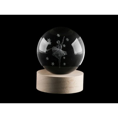 Prima-obchod LED svítící skleněná koule Ø8 cm, barva 3 transparent baletka – Hledejceny.cz