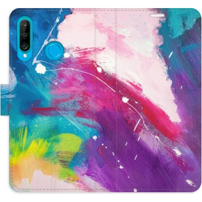 Pouzdro iSaprio Flip s kapsičkami na karty - Abstract Paint 05 Huawei P30 Lite – Zboží Mobilmania