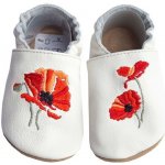 baBice Kožené capáčky barefoot s výšivkou, vlčí máky – Hledejceny.cz