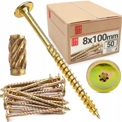Tesařské vruty TORX S TALÍŘOVOU HLAVOU 8x100 50 ks – Hledejceny.cz