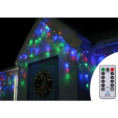 SPRINGOS LED krápníky 14,5 m 300 LED IP44 8 světelných módů s ovladačem multicolor CL0307 – Zboží Mobilmania