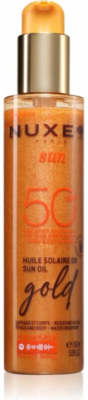 Nuxe Sun Zlatavý opalovací olej na tvář a tělo SPF50 150 ml