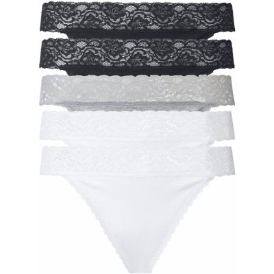 Esmara Dámské krajkové kalhotky 5 kusů černá šedá bílá bílá – Zboží Mobilmania