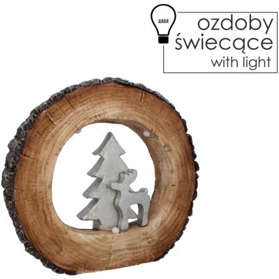 Pro-Tech shop Vánoční figurka stromeček a sob na pařezu LED 38x7x34cm 69418 – Hledejceny.cz