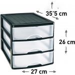 PlasticForte Box se 3 zásuvkami Black 27 x 35,5 x 27 cm – Zboží Dáma