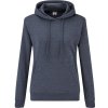 Dámská mikina Fruit of the Loom mikina Classic Lady-Fit Hooded Sweat s kapucí dámská Melír vintage navy