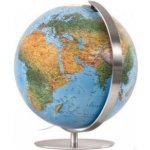 DFN 3703 Räthglobus Leuchtglobus Doppelbild-Kartografie Fuß und Meridian aus gebürstetem Edelstahl – Zboží Mobilmania