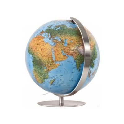 DFN 3703 Räthglobus Leuchtglobus Doppelbild-Kartografie Fuß und Meridian aus gebürstetem Edelstahl – Zboží Mobilmania