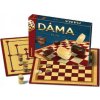 Šachy Dáma+mlýn dřevěné kameny, společenská hra